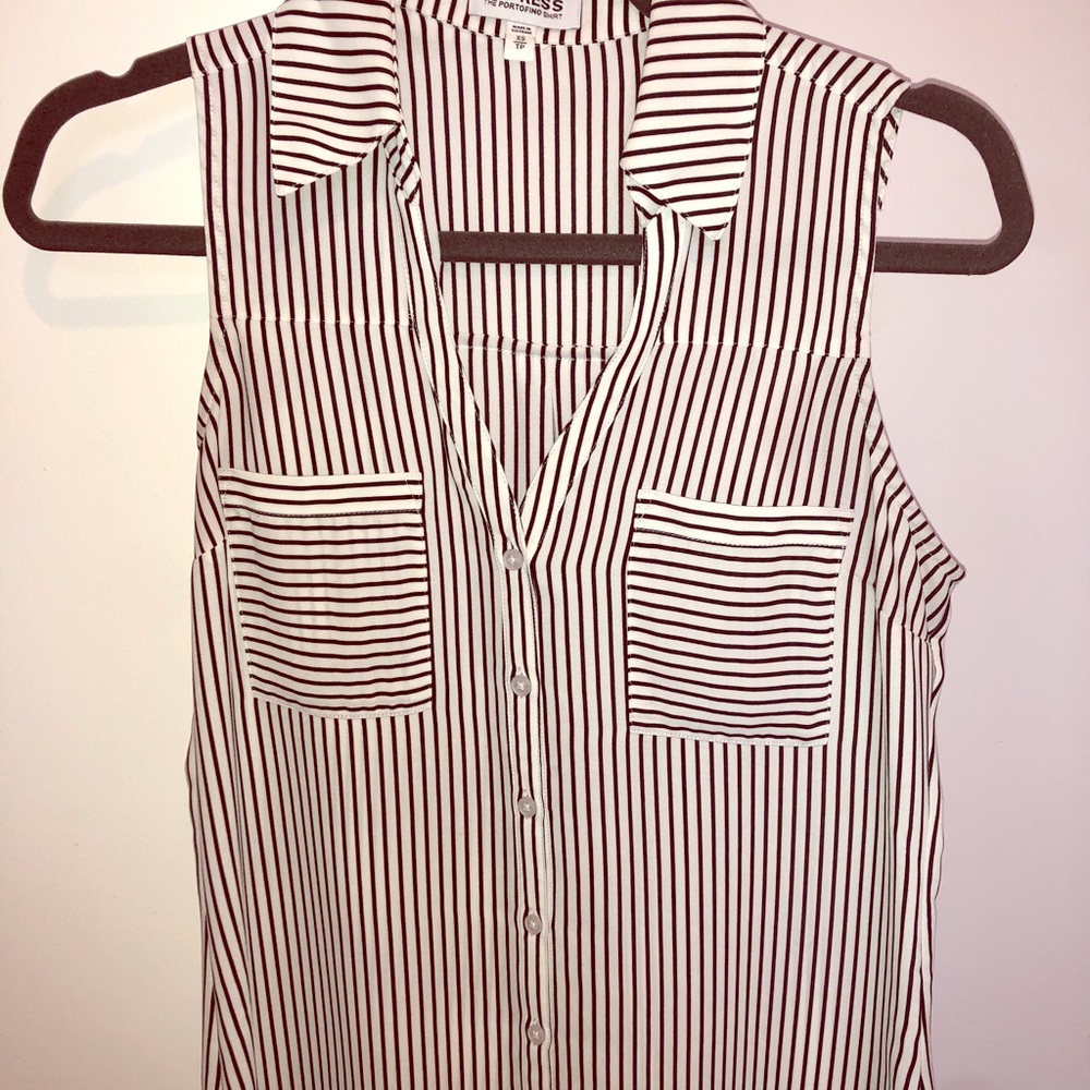 Striped button down blouse